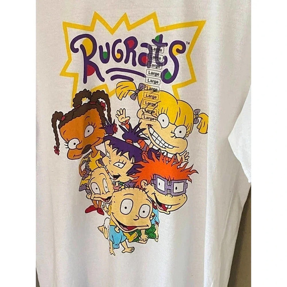 NWTS RuGRatS Nickelodeon Size Large Short Sleeve Crew NeckColorful Tommy Angelic - Picture 2 of 6